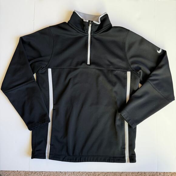Nike Golf Therma-fit 1/4 Zip Pullover Pockets Black - Picture 2 of 9